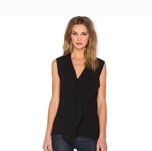 VINCE Off Center Front Zip Blouse